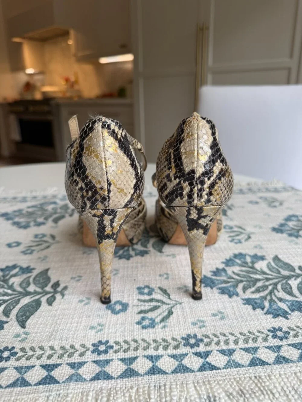Kate Spade Platform Snakeskin Heels | Strappy | Open Toe | Womens Size 9